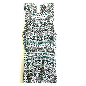 Tribal cutout print dress
